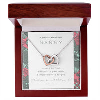 Nanny Appreciation Necklace Gift Nanny Thank You Gift Thank You Nanny Gift For Nanny Leaving A Truly Amazing Babysitter Gift Best Nanny Interlocking Hearts Necklace