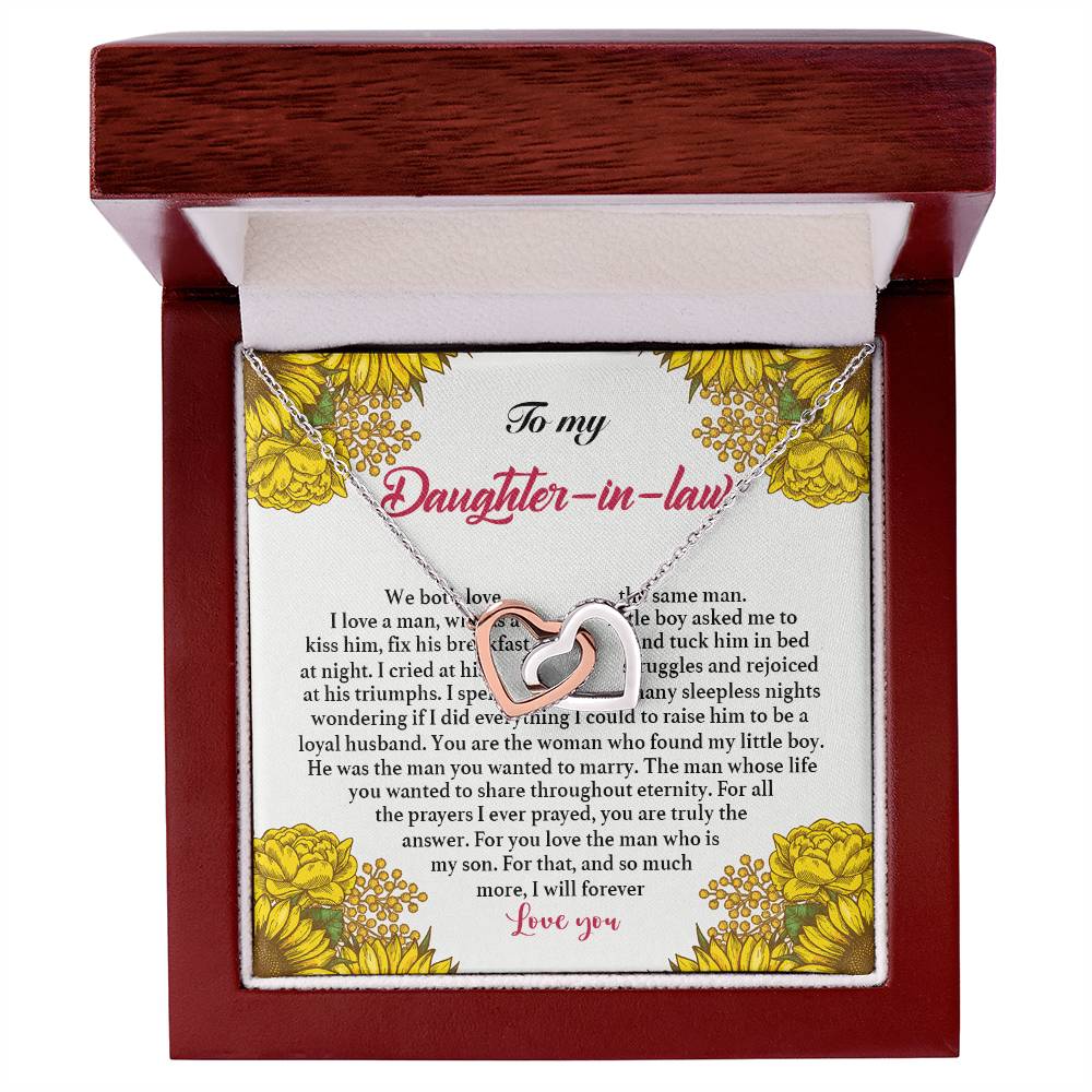 To My Daughter In Law Interlocking Hearts Necklace