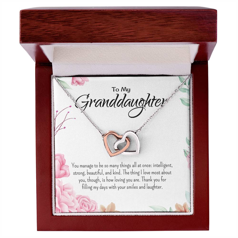 Interlocking Hearts Necklace For Granddaughter