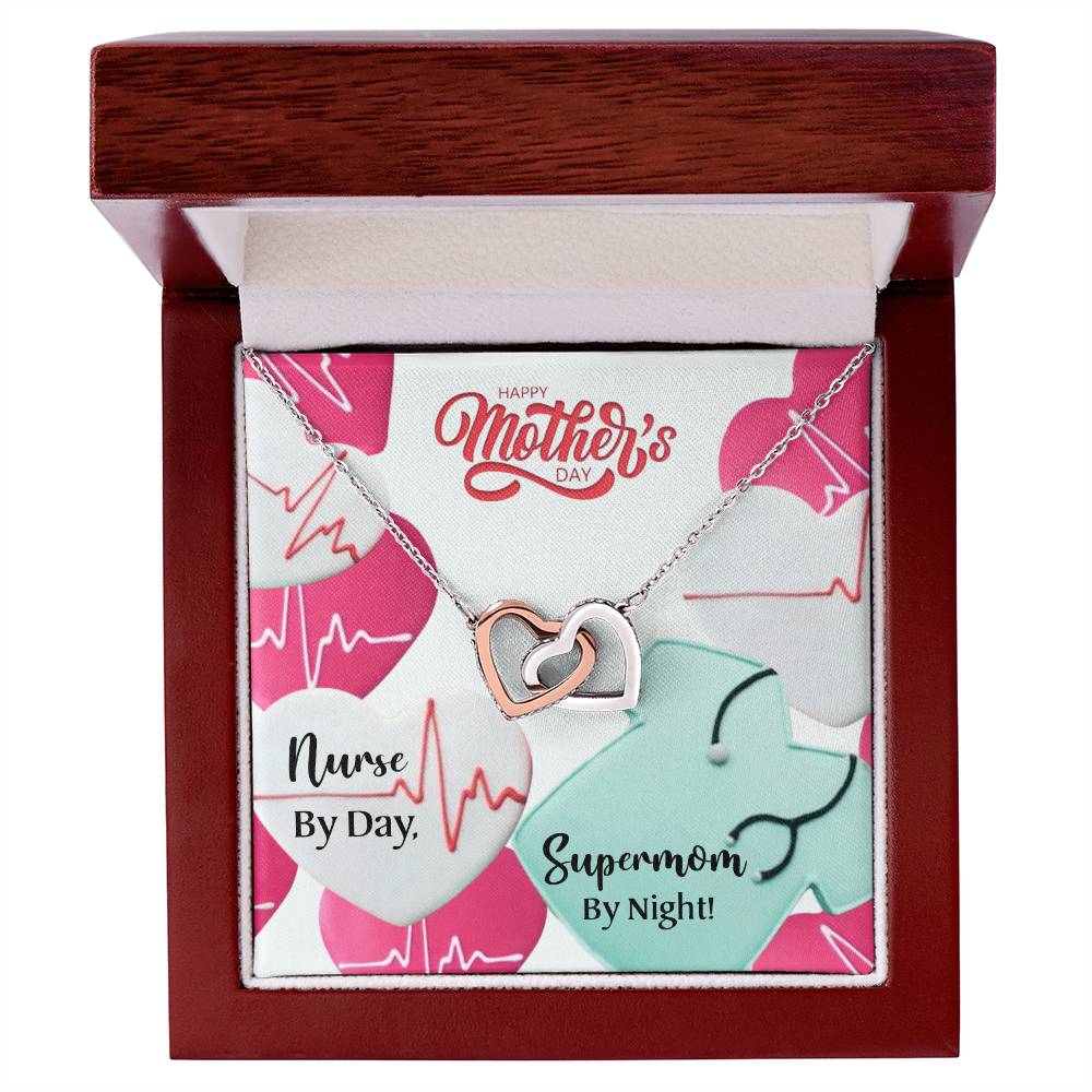 Happy Mother'S Day - Nurse Mom - Interlocking Hearts Necklace