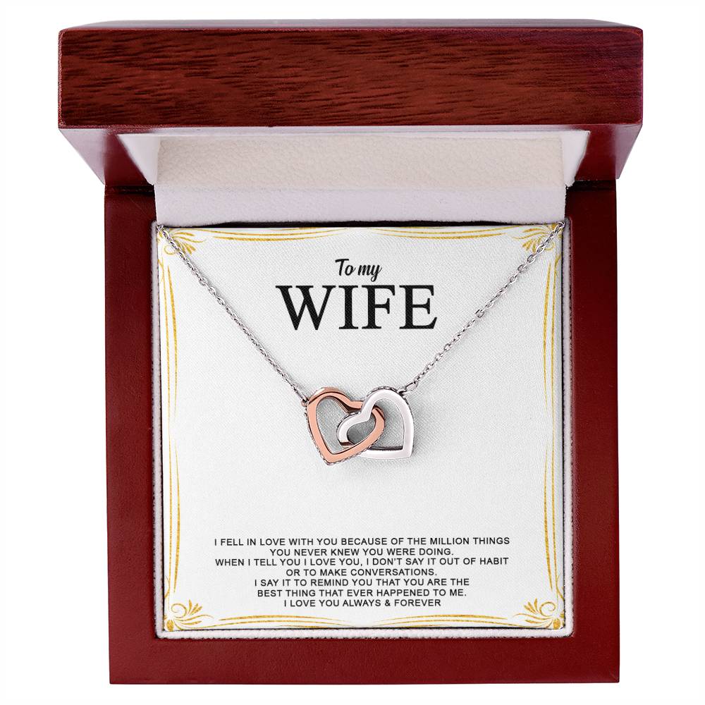 Interlocking Hearts Necklace For Your Wife