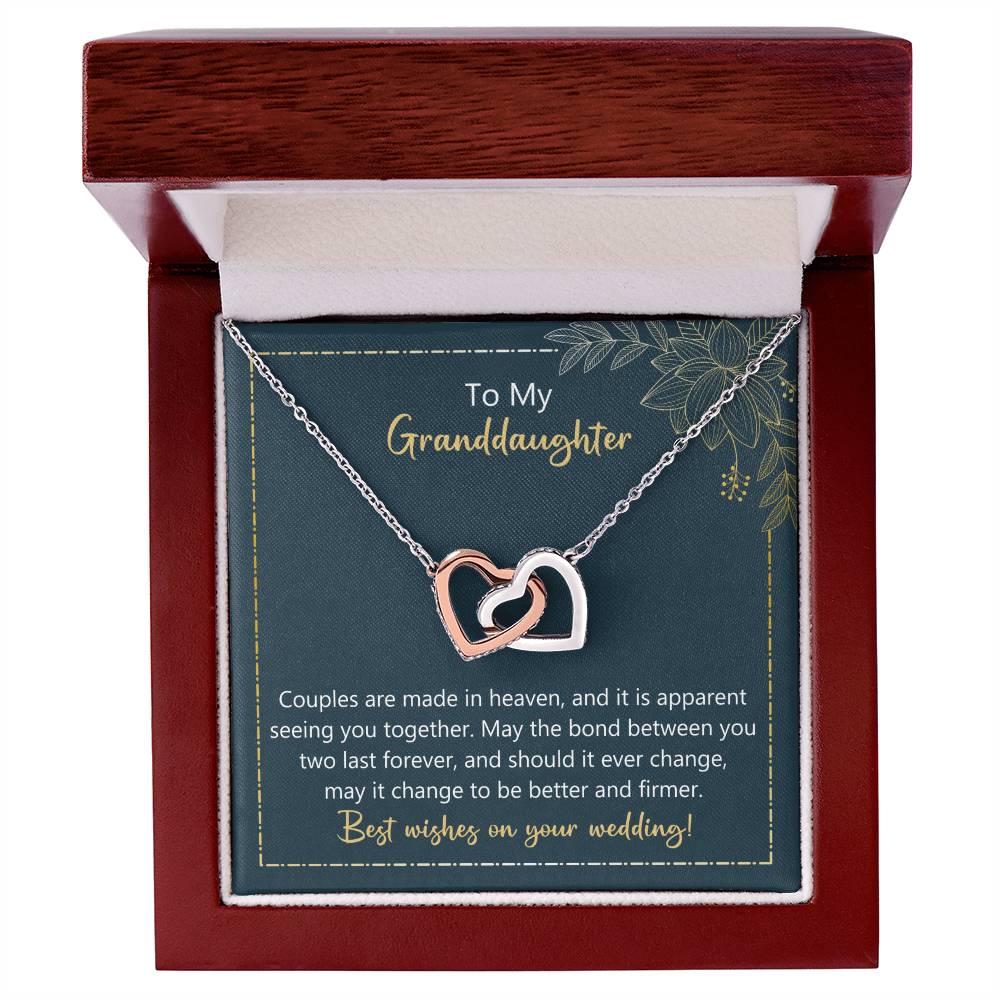 To My Granddaughter May The Bond Between You Two Last Forever Necklace Interlocking Hearts Necklace