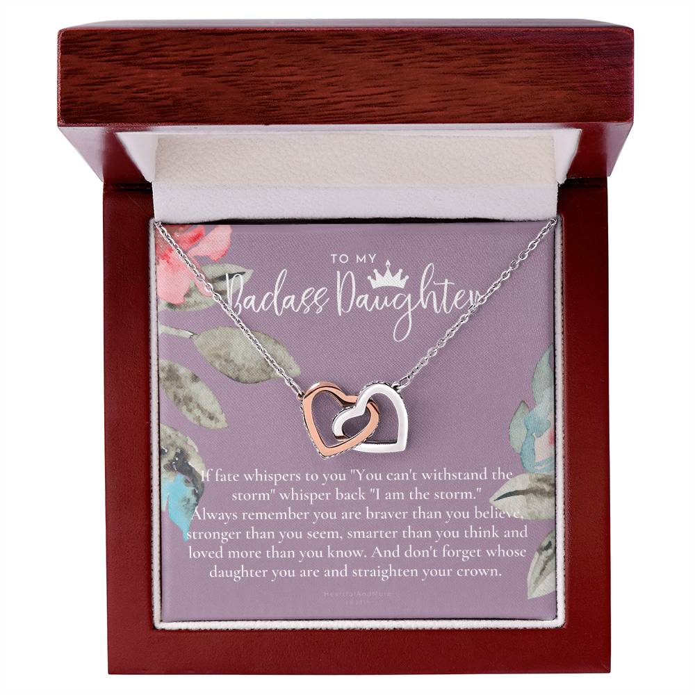 Daughter Gift From Mom Heart Necklace Daughter Gift Interlocking Necklace To Daughter Daughter Graduation Birthday Gift Necklace Interlocking Hearts Necklace