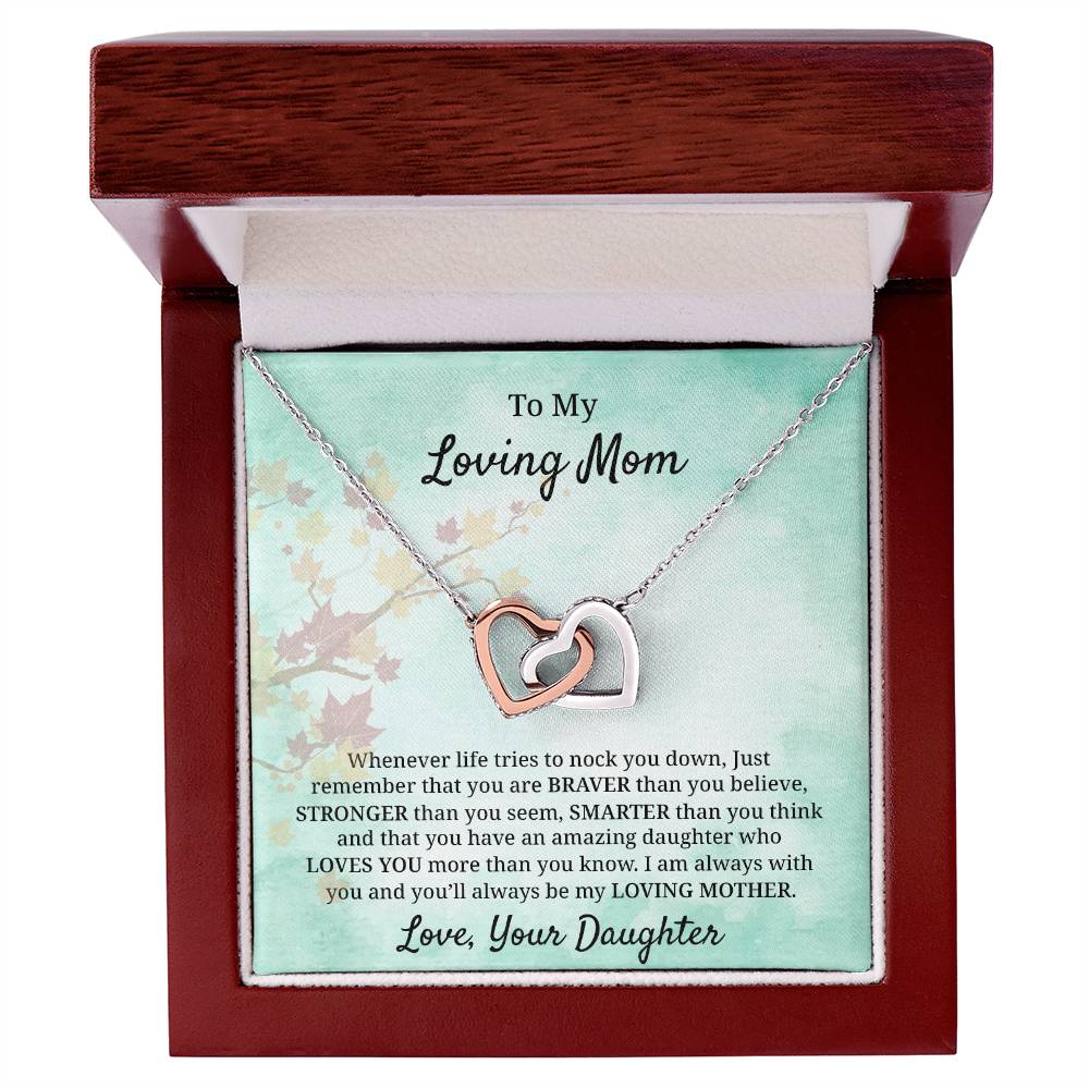 You'Ll Always Be My Loving Mother Interlocking Hearts Necklace
