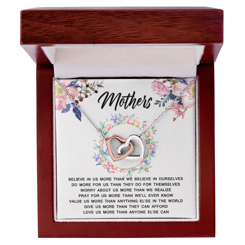 Meaningful Gift For Mothers Interlocking Hearts Necklace