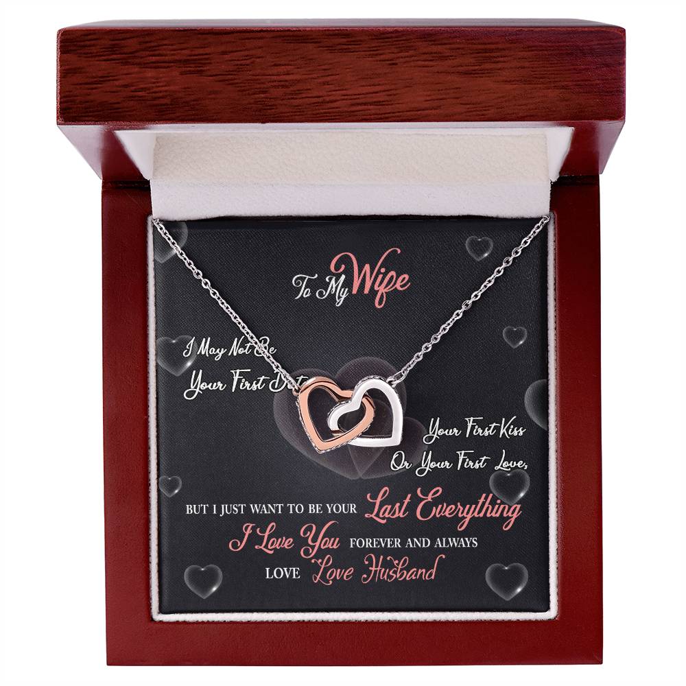 To My Wife - I Love You Forever And Always - Interlocking Hearts Necklace