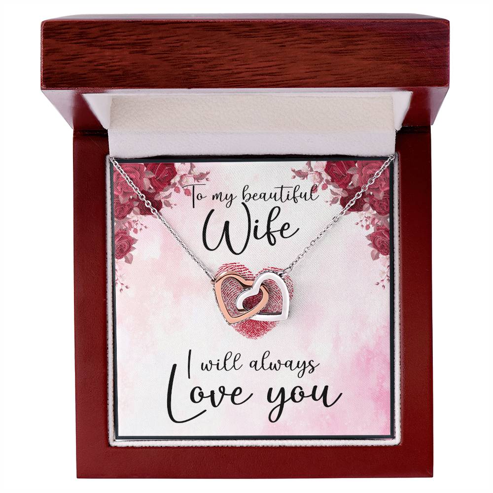 To My Wife Necklace - Anniversary Gift For Wife Birthday Gift For Wife Gift For Wife Necklace For Wife Gift For Wife Birthday Interlocking Hearts Necklace