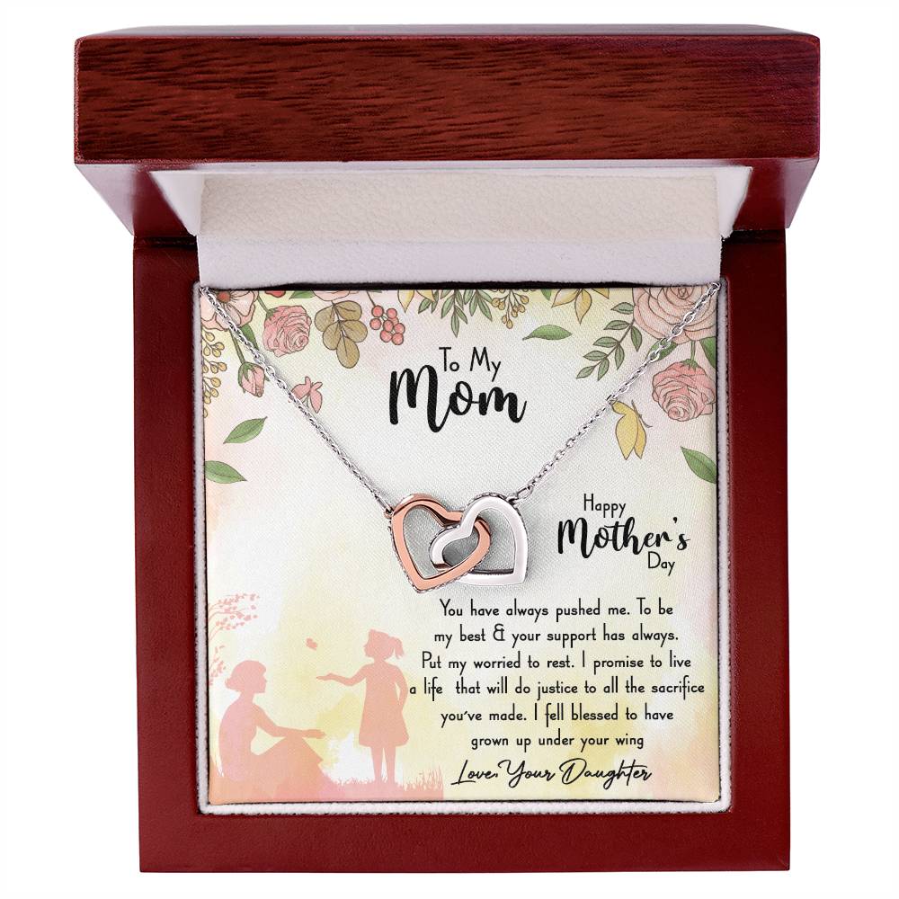 To My Mom Interlocking Hearts Necklace