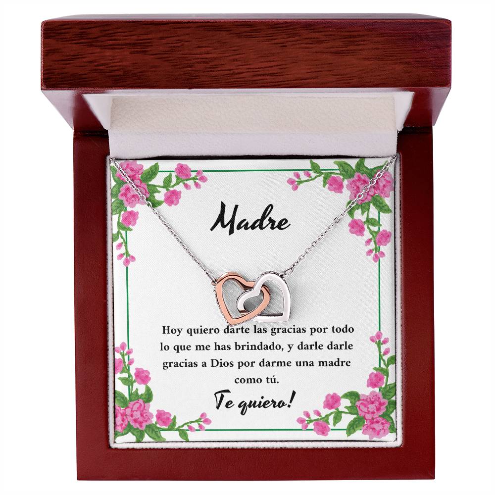 Madre Hoy Quiero Darte Las Gracias Por Todo Lo Que Me Has Brindado Interlocking Hearts Necklace