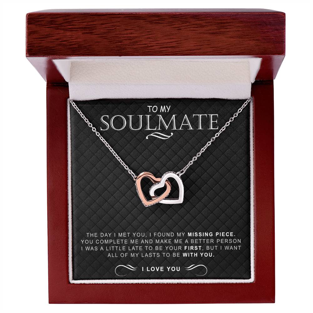 To My Soulmate Necklace Necklace For Soulmate Interlocking Hearts Necklace