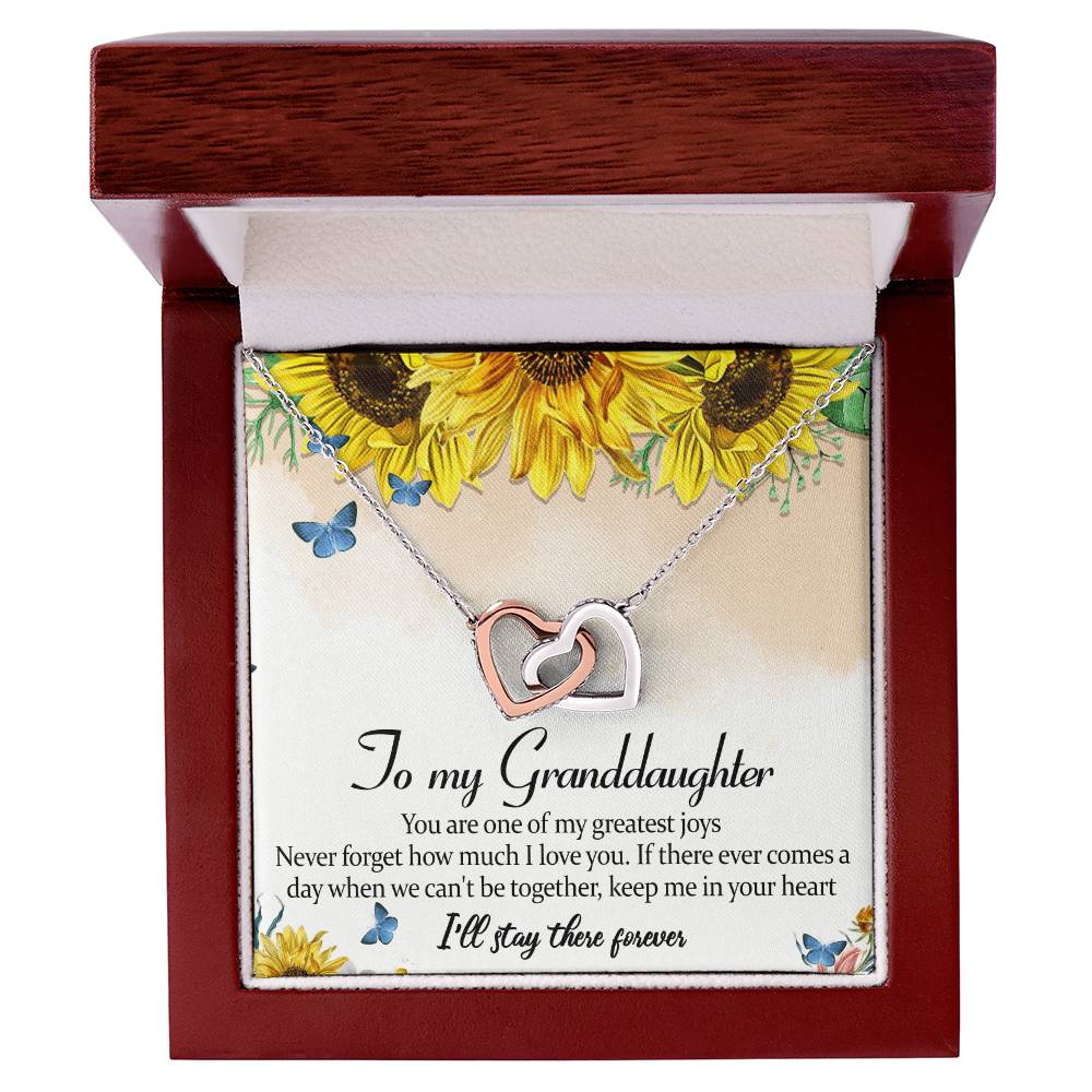 To My Granddaughter Interlocking Hearts Necklace Message Card