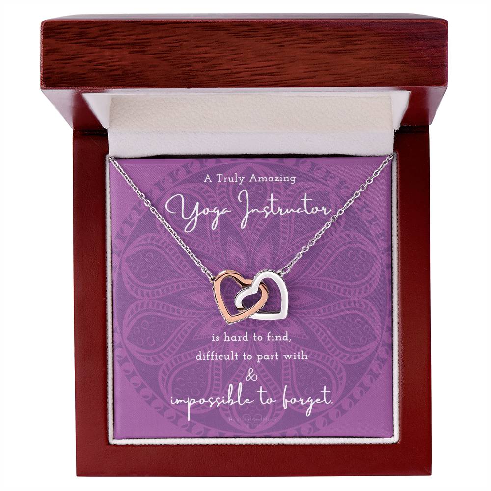 Gift For Yoga Instructor Yoga Instructor Appreciation Gift A Truly Amazing Yoga Instructor Gift Interlocking Hearts Necklace