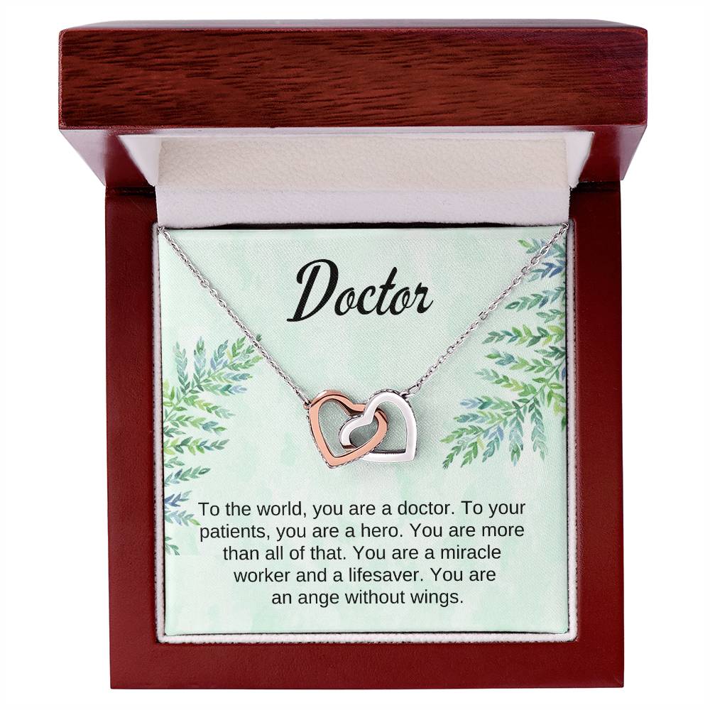Doctor Gift Interlocking Hearts Necklace