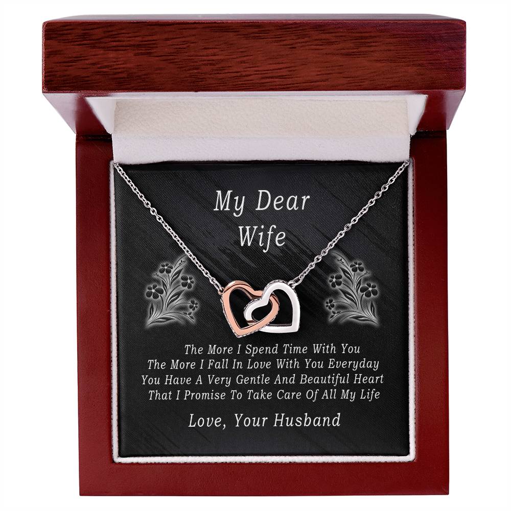 My Dear Wife Necklace Interlocking Hearts Necklace