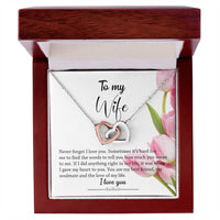 Interlocking Hearts - Pink Tulips Interlocking Hearts Necklace