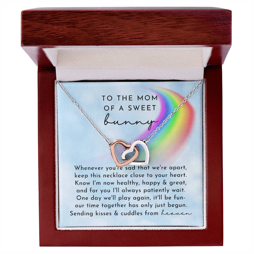 Bunny Memorial Interlocking Hearts Necklace Day Rainbow Remembrance