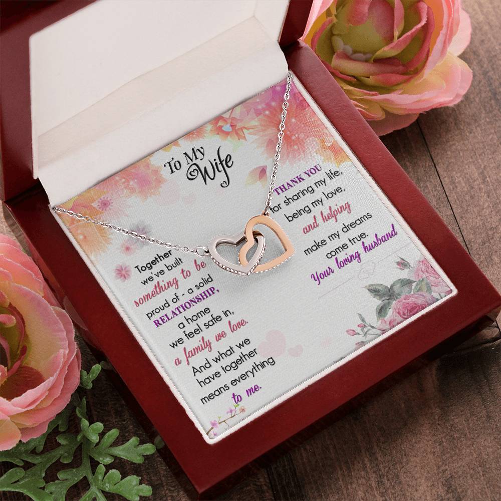 To My Wife Interlocking Hearts Necklace