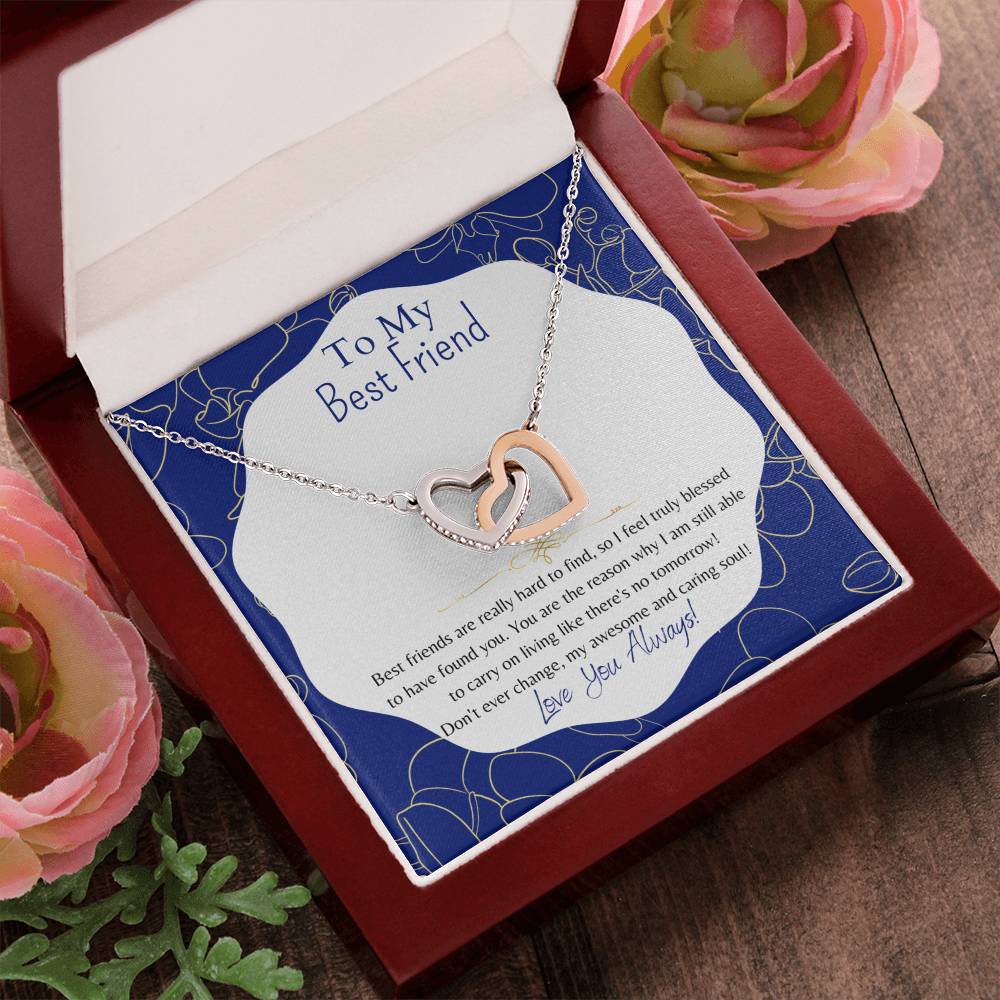 To My Best Friend Interlocking Hearts Necklace