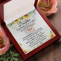 To My Daughter Interlocking Hearts Necklace Message Card