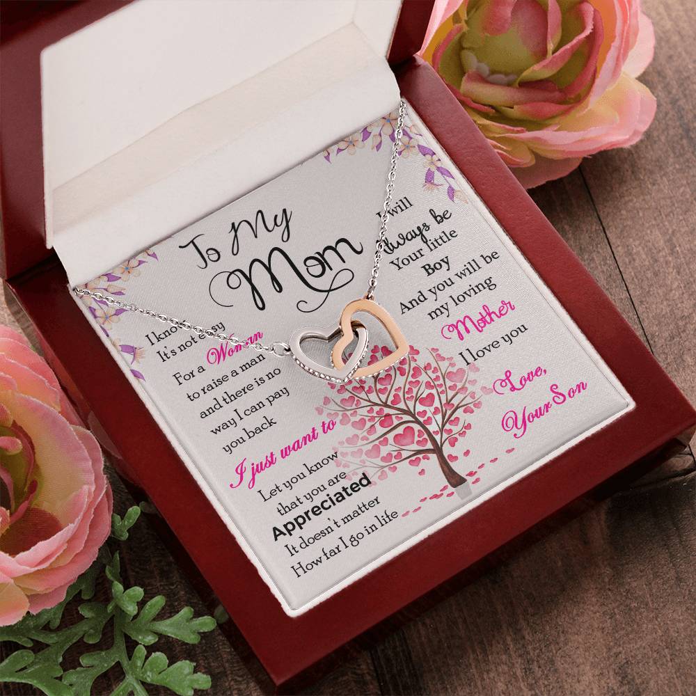Mother'S Day Necklace Interlocking Hearts Necklace