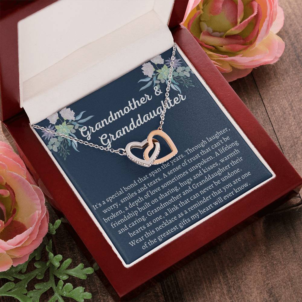 Grandmother & Granddaughter Interlocking Hearts Necklace