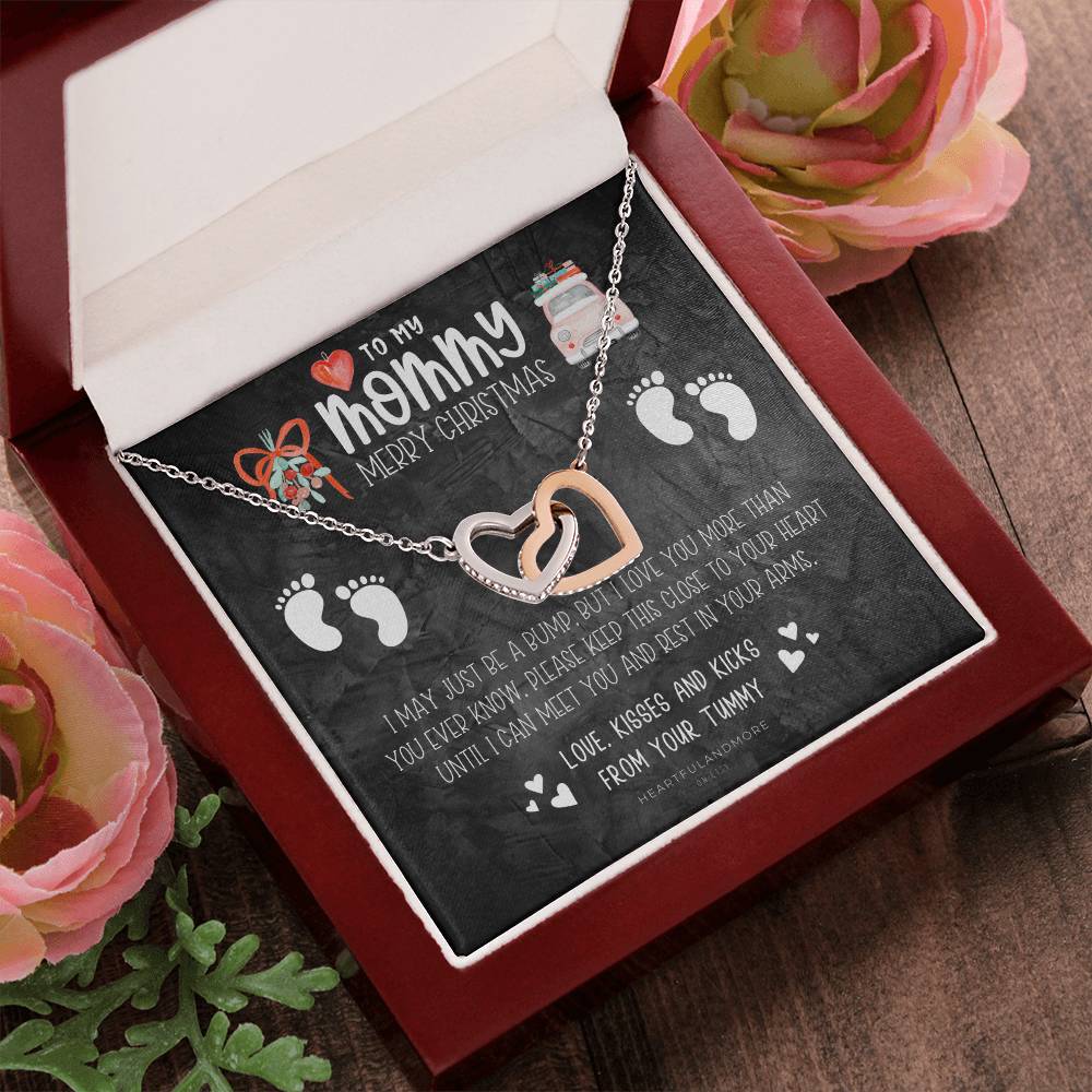 New Mom Christmas Pregnant Wife Christmas Gift Christmas Gift For Pregnant Wife Jewelry For Pregnant Wife Expecting Wife Christmas Interlocking Hearts Necklace