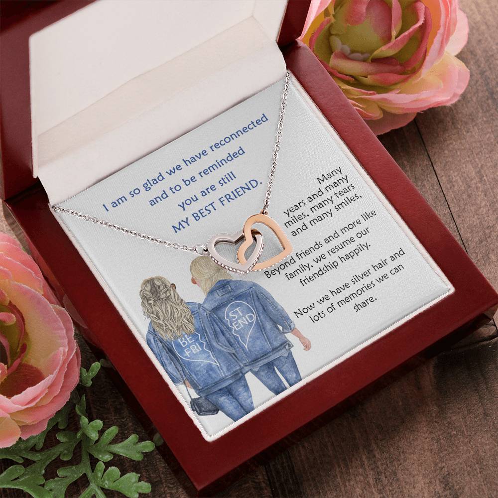 My Best Friend Connected Hearts Necklace Interlocking Hearts Necklace