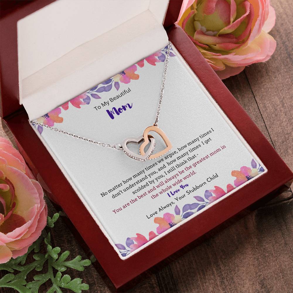 The Greatest Mom Necklace Interlocking Hearts Necklace