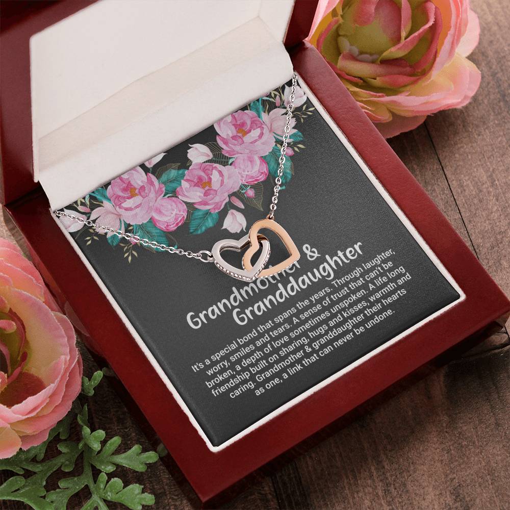 Grandmother And Granddaughter Gift Interlocking Hearts Necklace