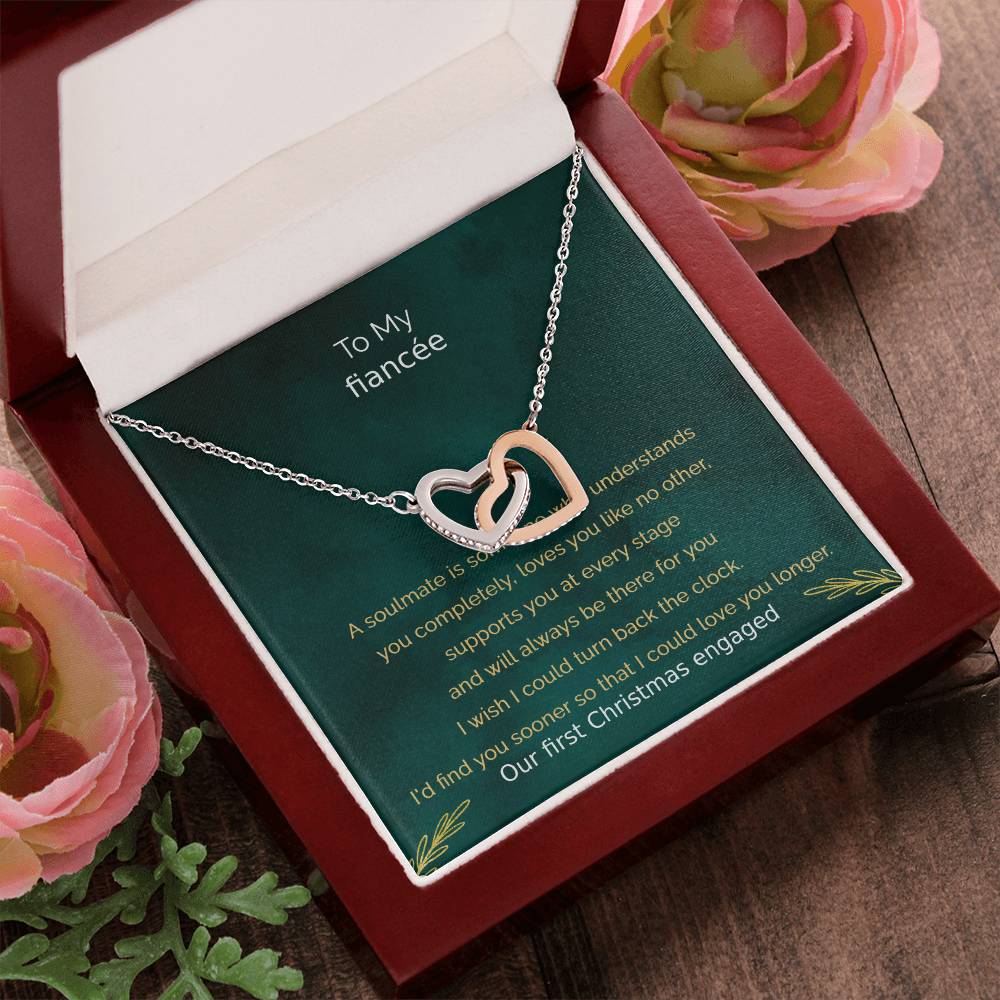 Engagement Gifts For Fiancee First Christmas Engaged Heart Necklace Giftfuture Wife Gift Interlocking Hearts Necklace