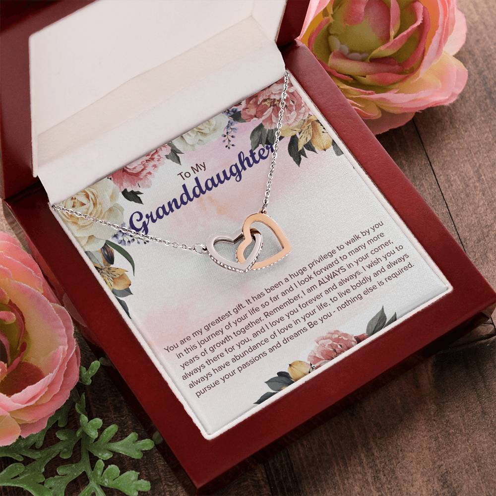 Interlocking Hearts Necklace For Granddaughter