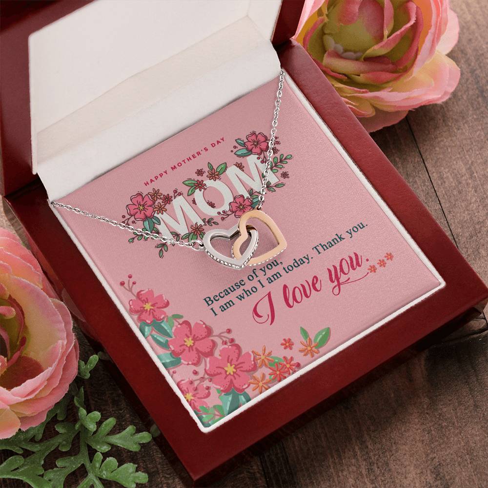 Happy Mother'S Day Gift - Thank You & Love You- The Interlocking Heart Necklace Interlocking Hearts Necklace