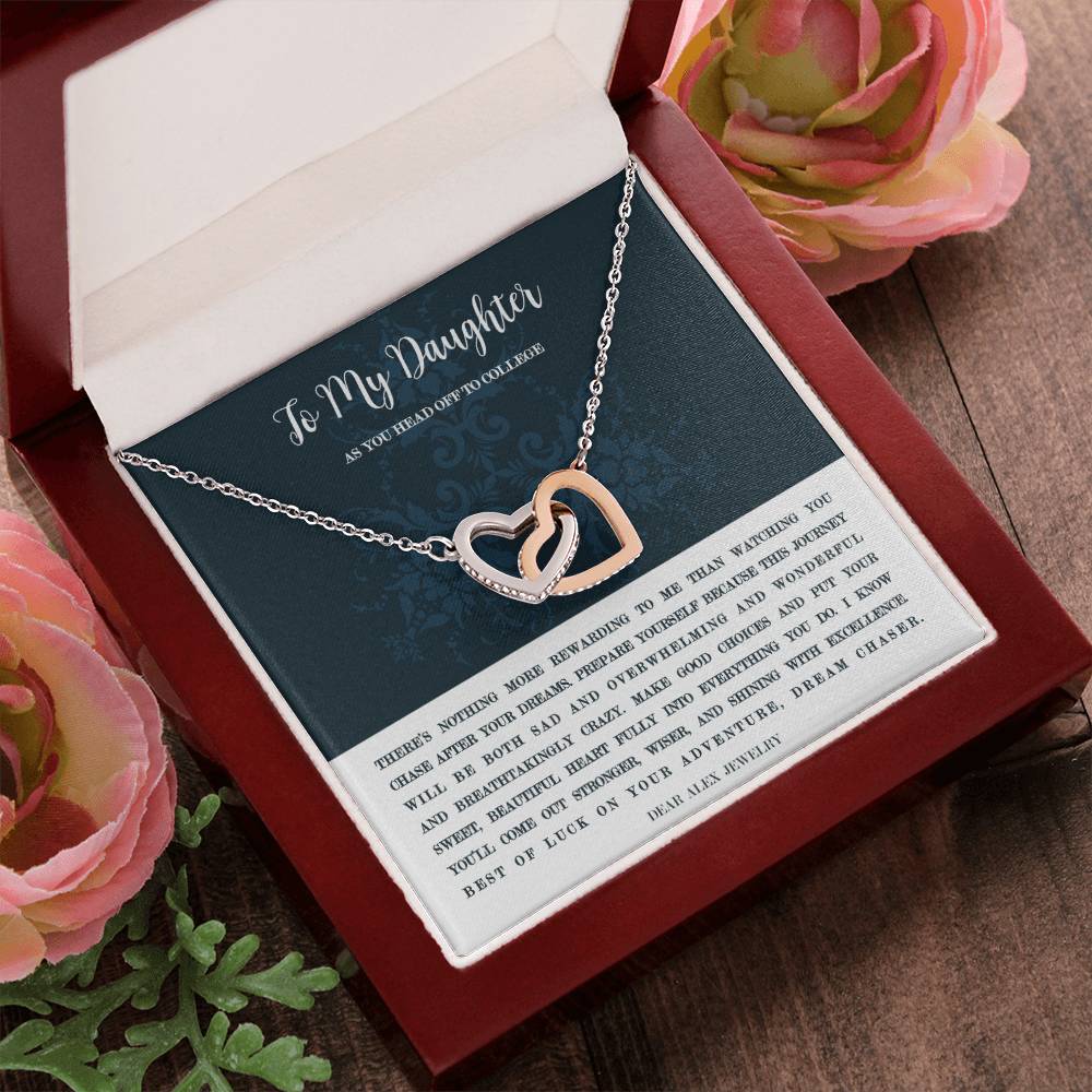 Going To College Necklace Interlocking Hearts Necklace