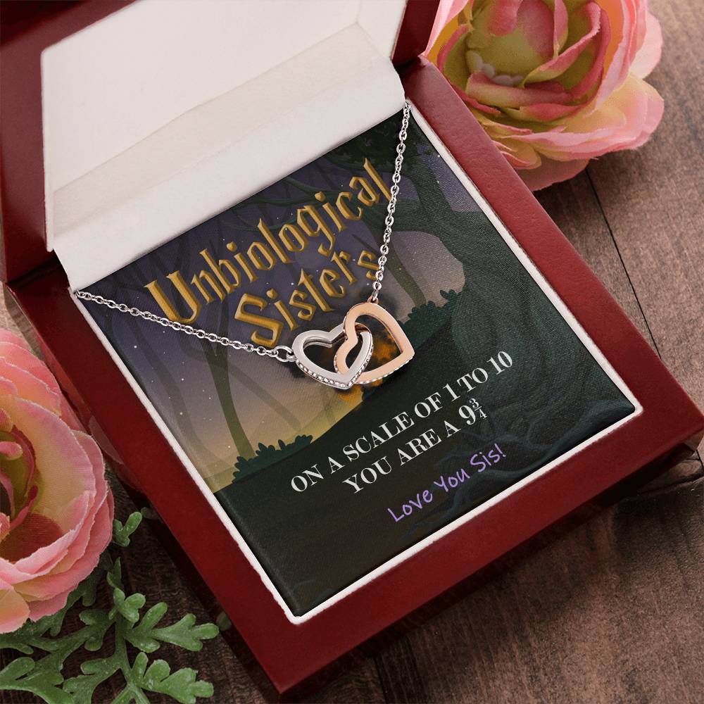 Unbiological Sisters - On A Scale - Necklace Interlocking Hearts Necklace