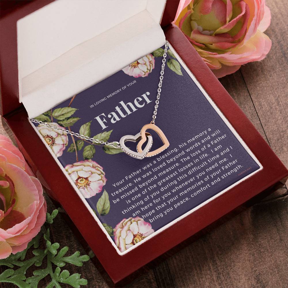 Loss Of Father Interlocking Hearts Necklace