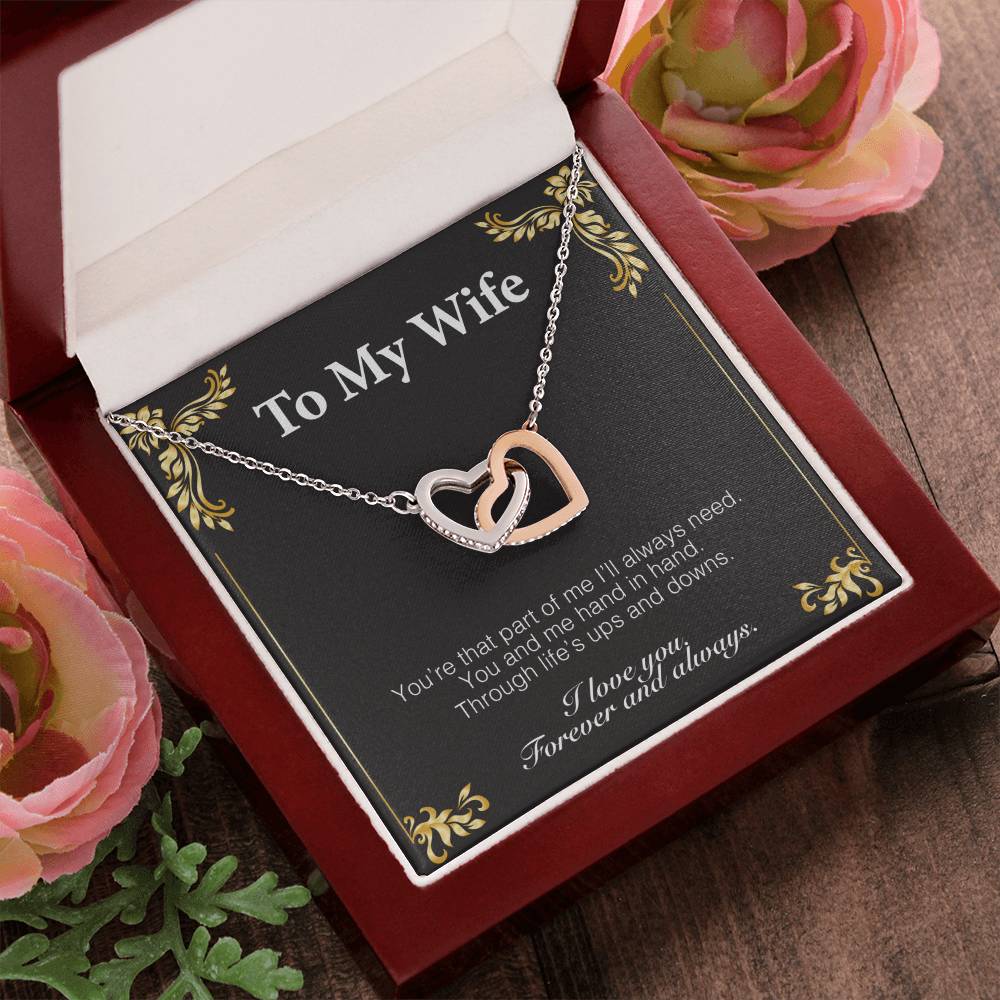 To My Wife - Luxury Interlocking Hearts Lovecube Interlocking Hearts Necklace