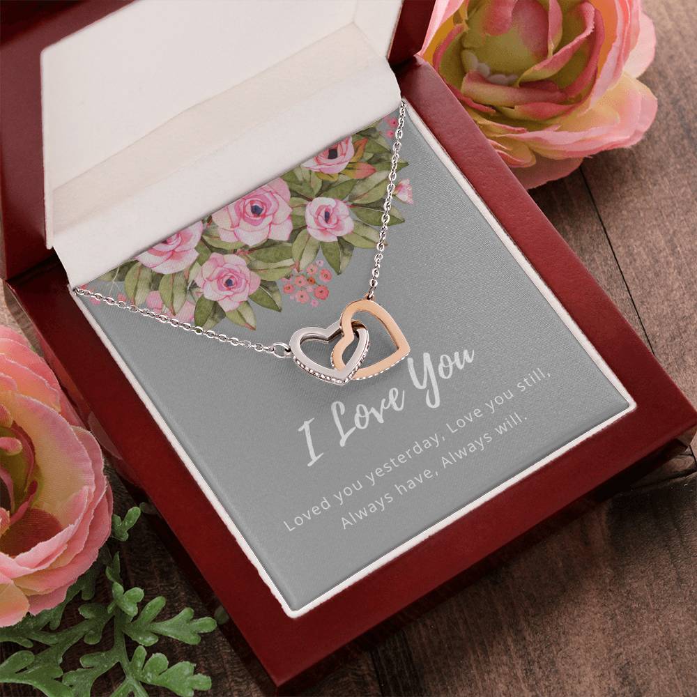 I Love You Interlocking Heart Necklace Interlocking Hearts Necklace