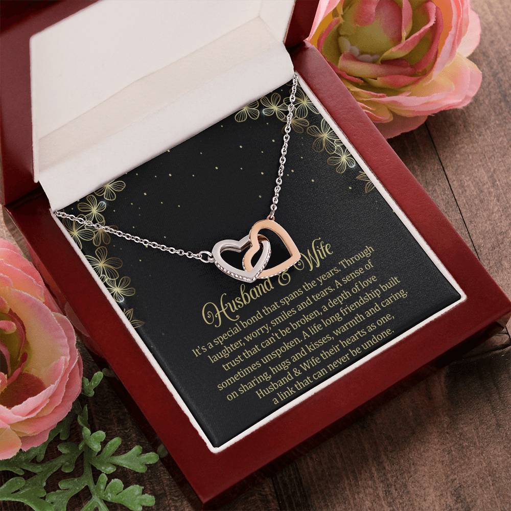 Husband & Wife Interlocking Hearts Necklace Message Card