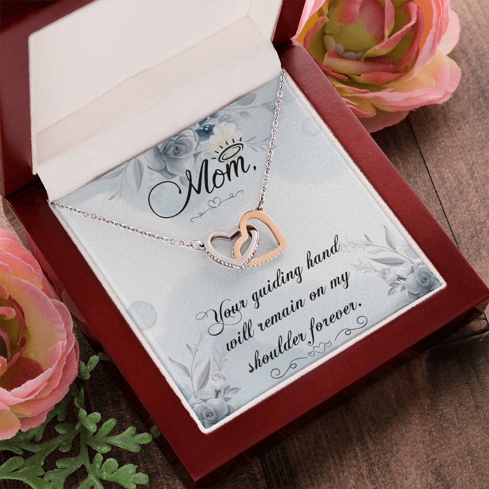 Mom Your Guiding Hand - Interlocking Heart Necklace Interlocking Hearts Necklace