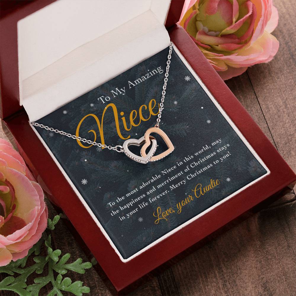 To My Amazing Niece Interlocking Hearts Necklace