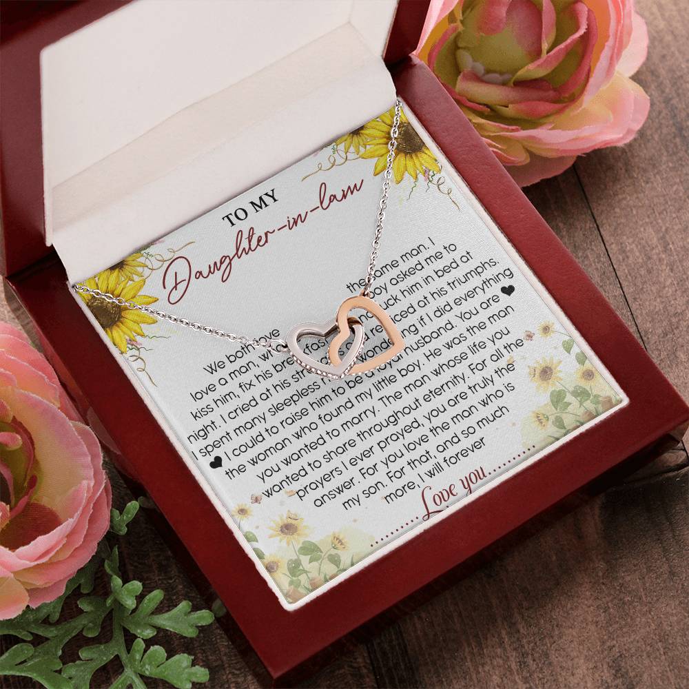 To My Daughter-In-Law Interlocking Hearts Necklace Message Card