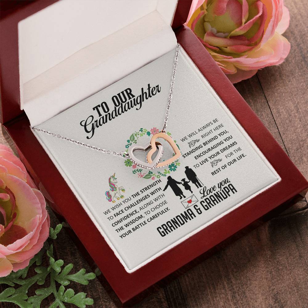 To Our Granddaughter Interlocking Hearts Necklace