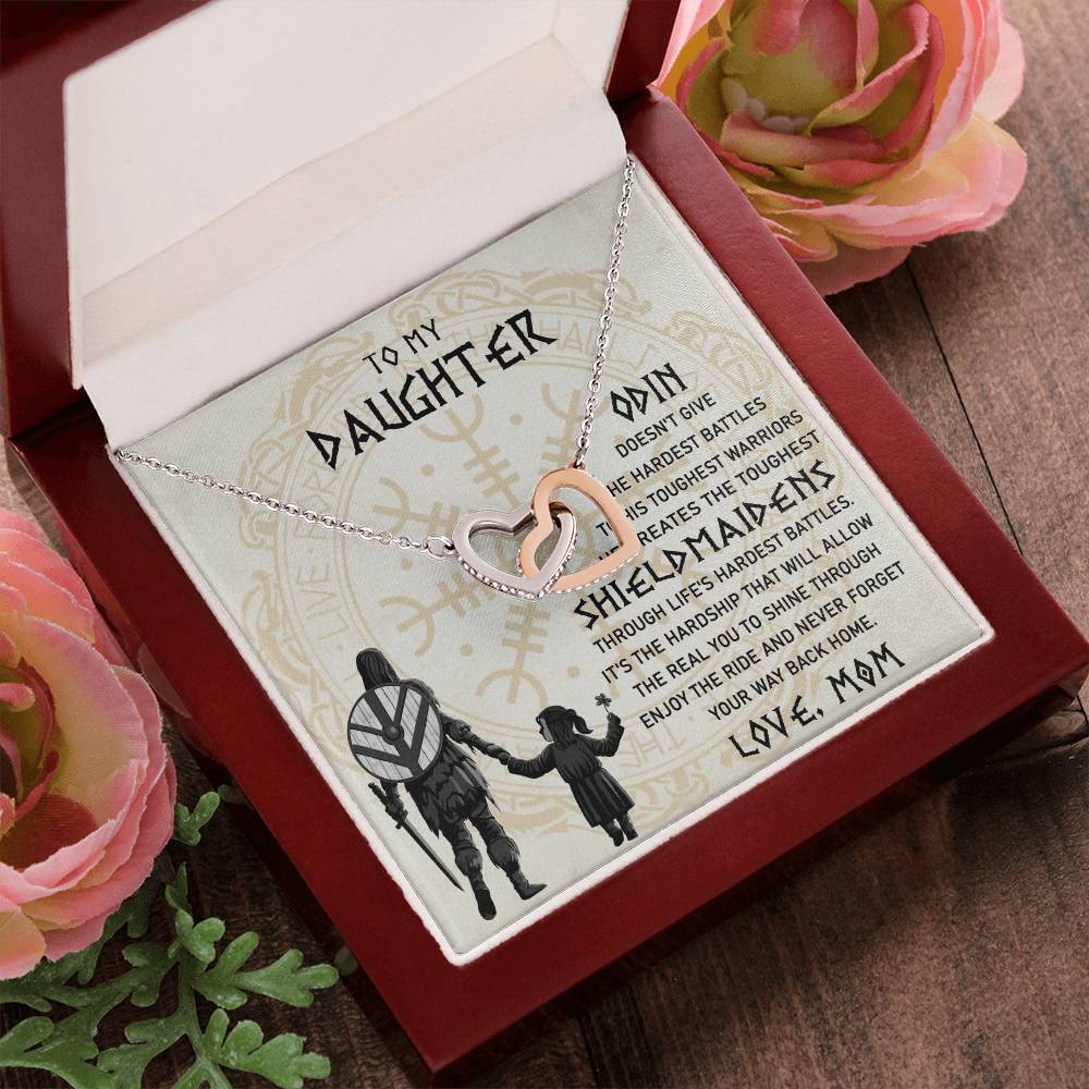To My Daughter Necklace Daughter Viking Jewelry Norse Daughter Gift Interlocking Hearts Necklace