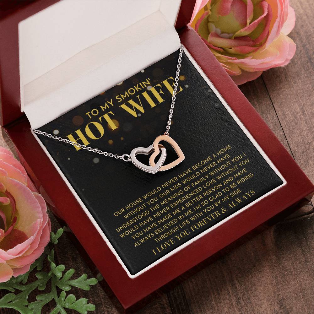 I Love You Forever And Always Interlocking Hearts Necklace