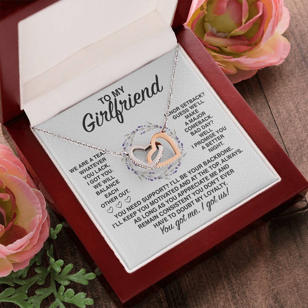 Gf005 Interlocking Hearts Necklace Gift For Girlfriend