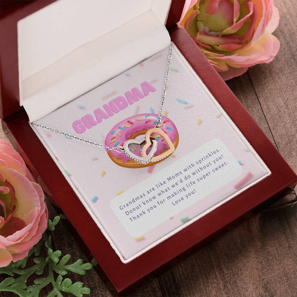 Donut Know What We'D Do Without You Interlocking Hearts Necklace