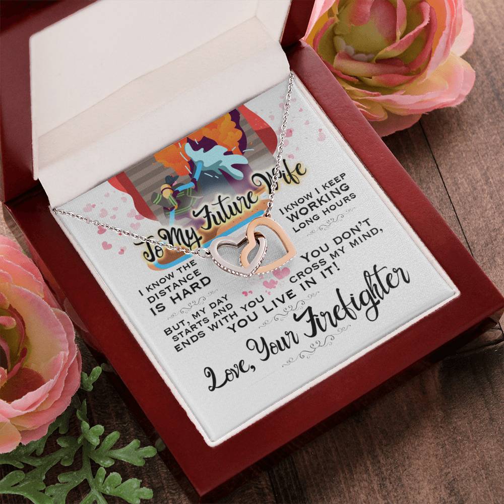 Firefighter'S Future Wife - Interlocking Heart Necklace Interlocking Hearts Necklace