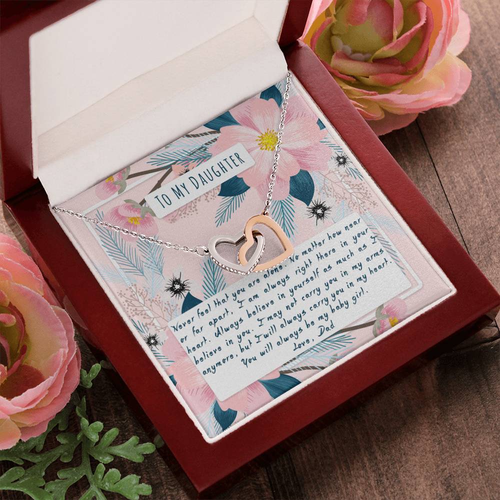To My Daughter Interlocking Hearts Necklace