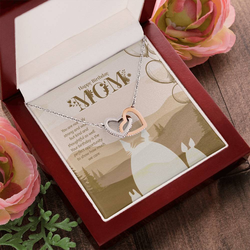 My Strong And Wise Mother - Interlocking Hearts Necklace