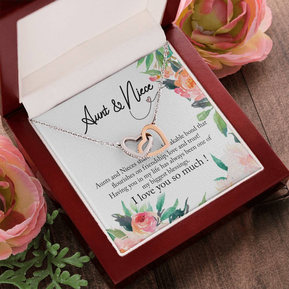 Aunt And Niece Necklace Interlocking Hearts Necklace